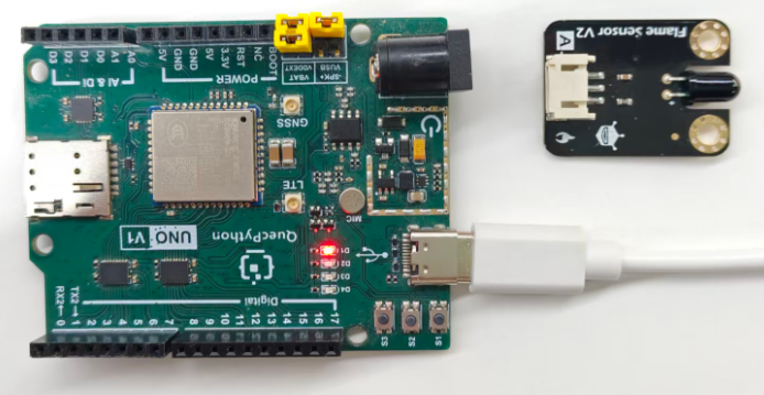 初学者视角体验：【EC800X Duino 开发板】传感器体验-火焰检测传感器！